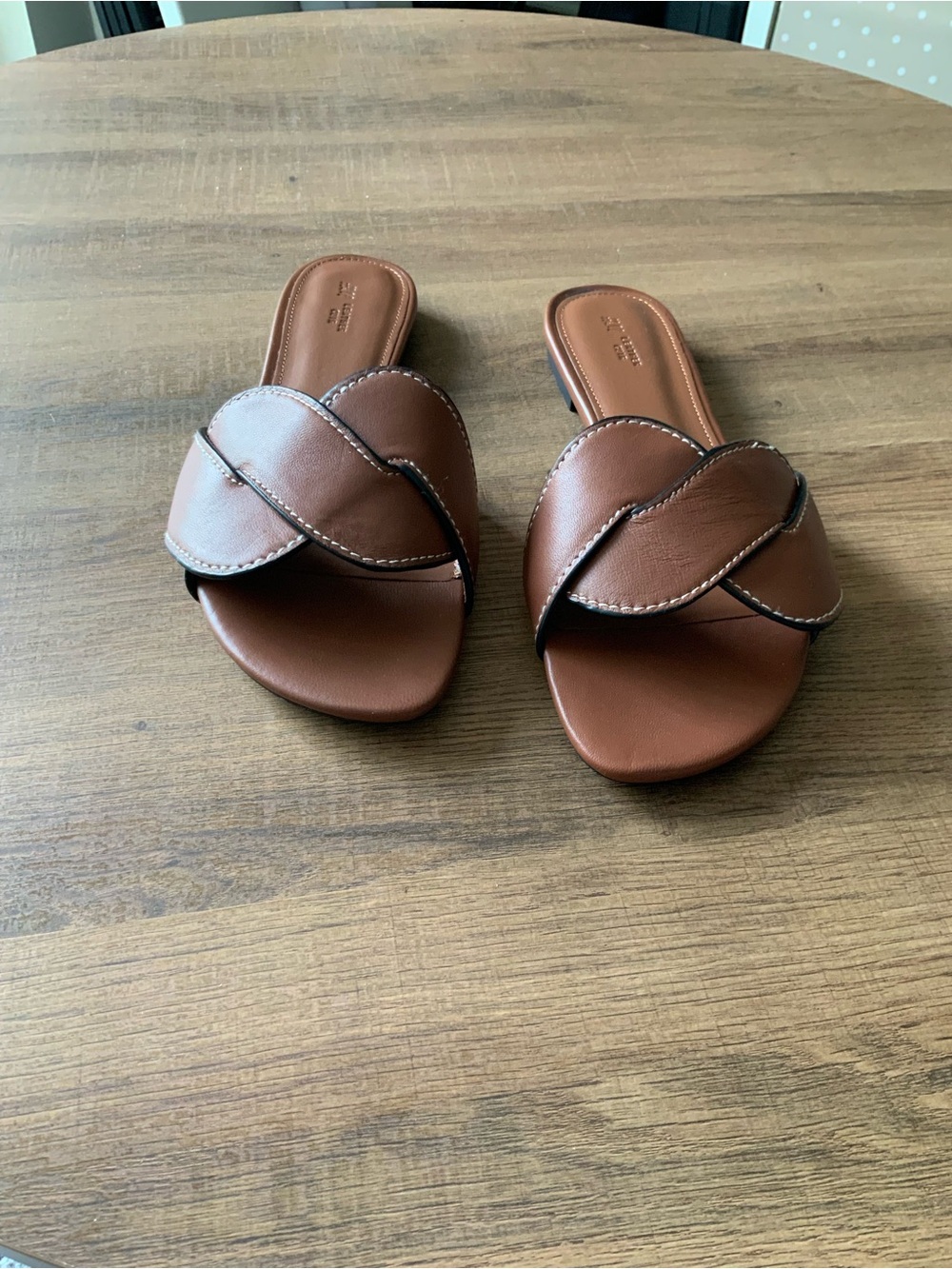 H&M Brown Braided-Style Slide Sandals